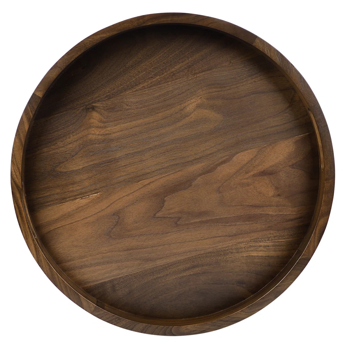 Arooj Round Solid Walnut Serving Tray | Wayfair North America