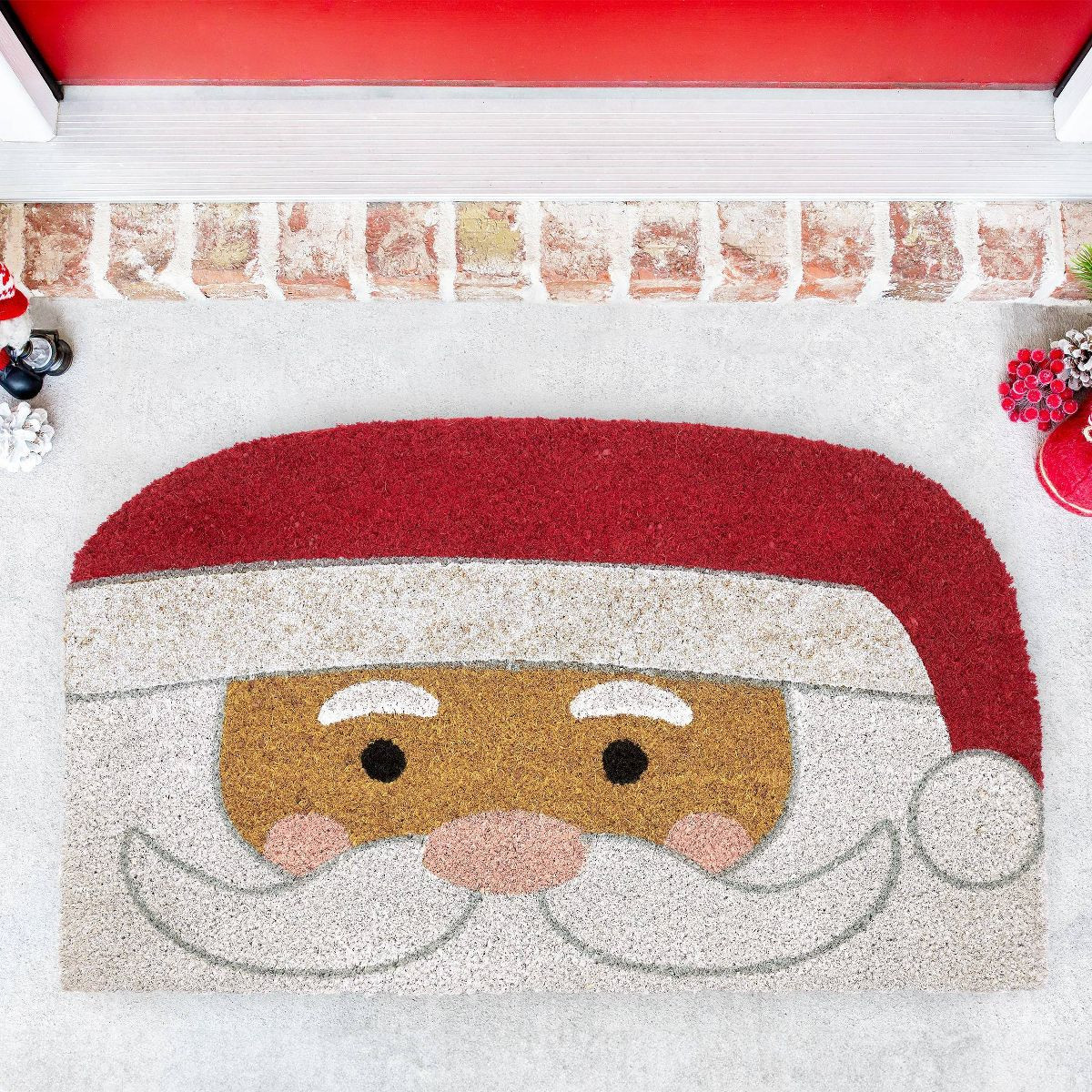VCNY 1'6"x2'6" Santa Loomed Novelty Outdoor Coir Doormat | Target