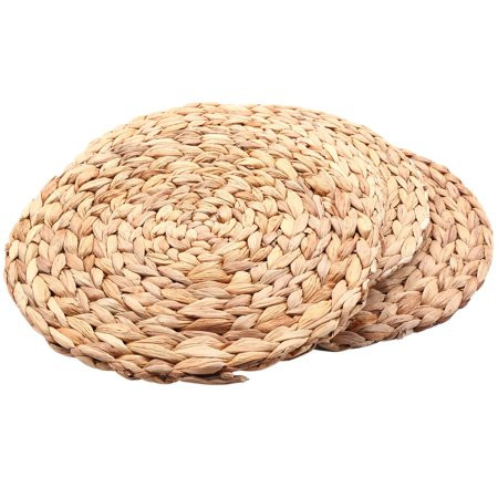 4Pc Natural Water Gourd Woven Placemat Round Woven Rattan Table Mat Water Gourd Placemat Round Pad W | Walmart (US)