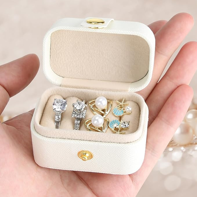 Small Travel Jewelry Box For Ring Stud Earring, Mini Jewelry Ring Holder for Multiple Rings, Port... | Amazon (US)