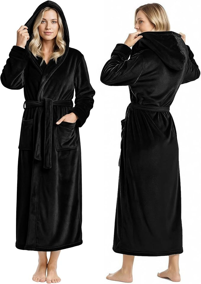 NY Threads Premium Womens Robe with Hood, Plush Fleece Long Bath Robe for Women, Fluffy Soft Wome... | Amazon (US)