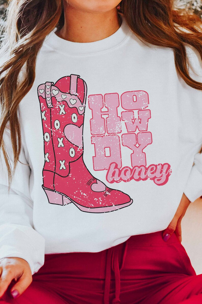 Howdy Valentine Sweatshirt Cowgirl Sweatshirt Howdy Valentines Western Sweatshirt Heart Sweatshir... | Etsy (US)