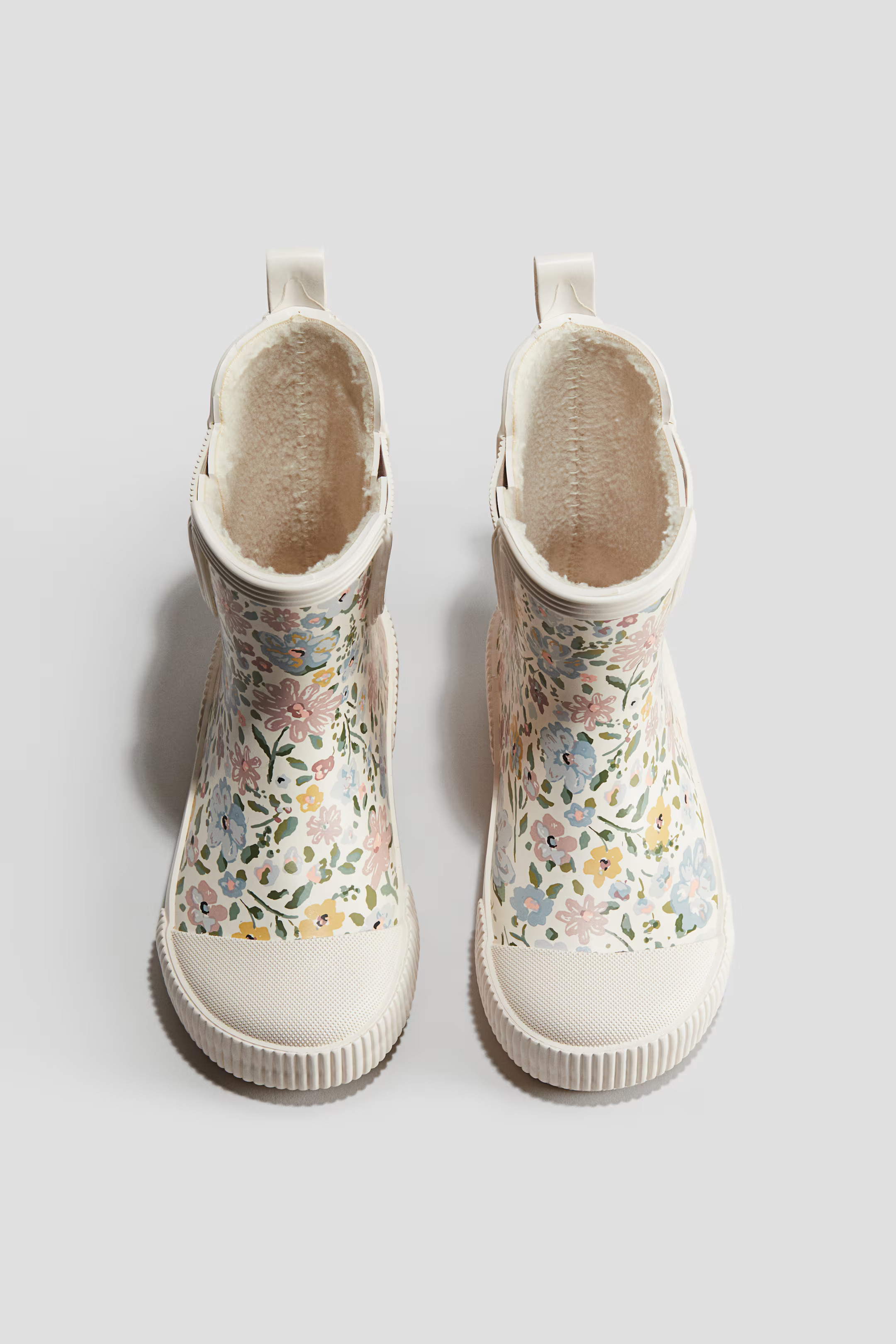 Fleece-lined Rubber Boots - Cream/floral - Kids | H&M US | H&M (US + CA)