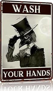 Vintage Gothic Sign, Wash Your Hands Plague Doctor Retro Sign Garage Man Cave Bar Kitchen Vintage... | Amazon (US)