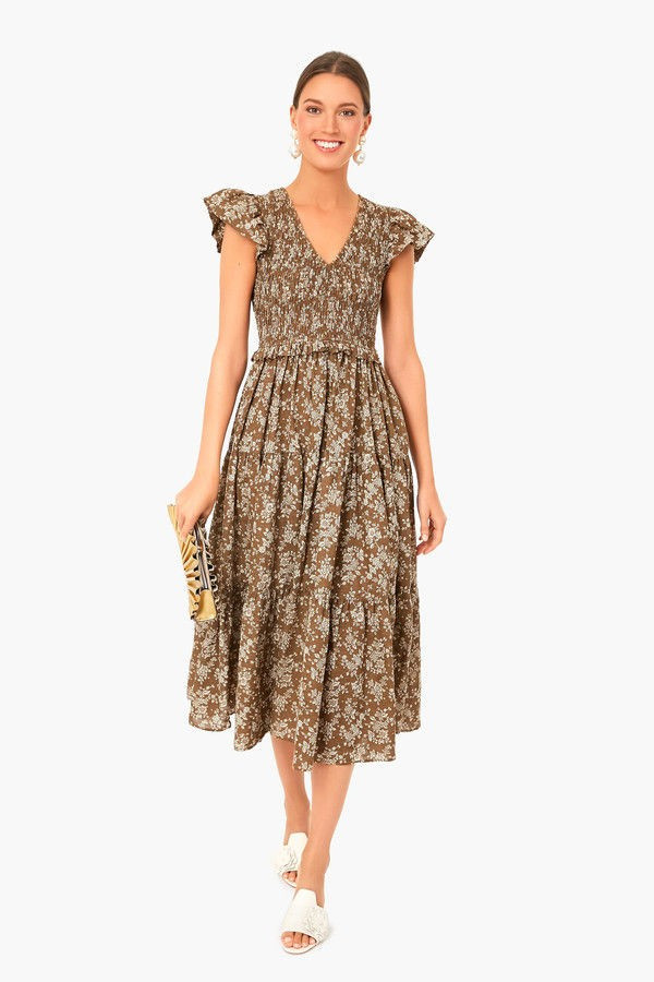Brown Floral Phoebe Dress | Tuckernuck (US)