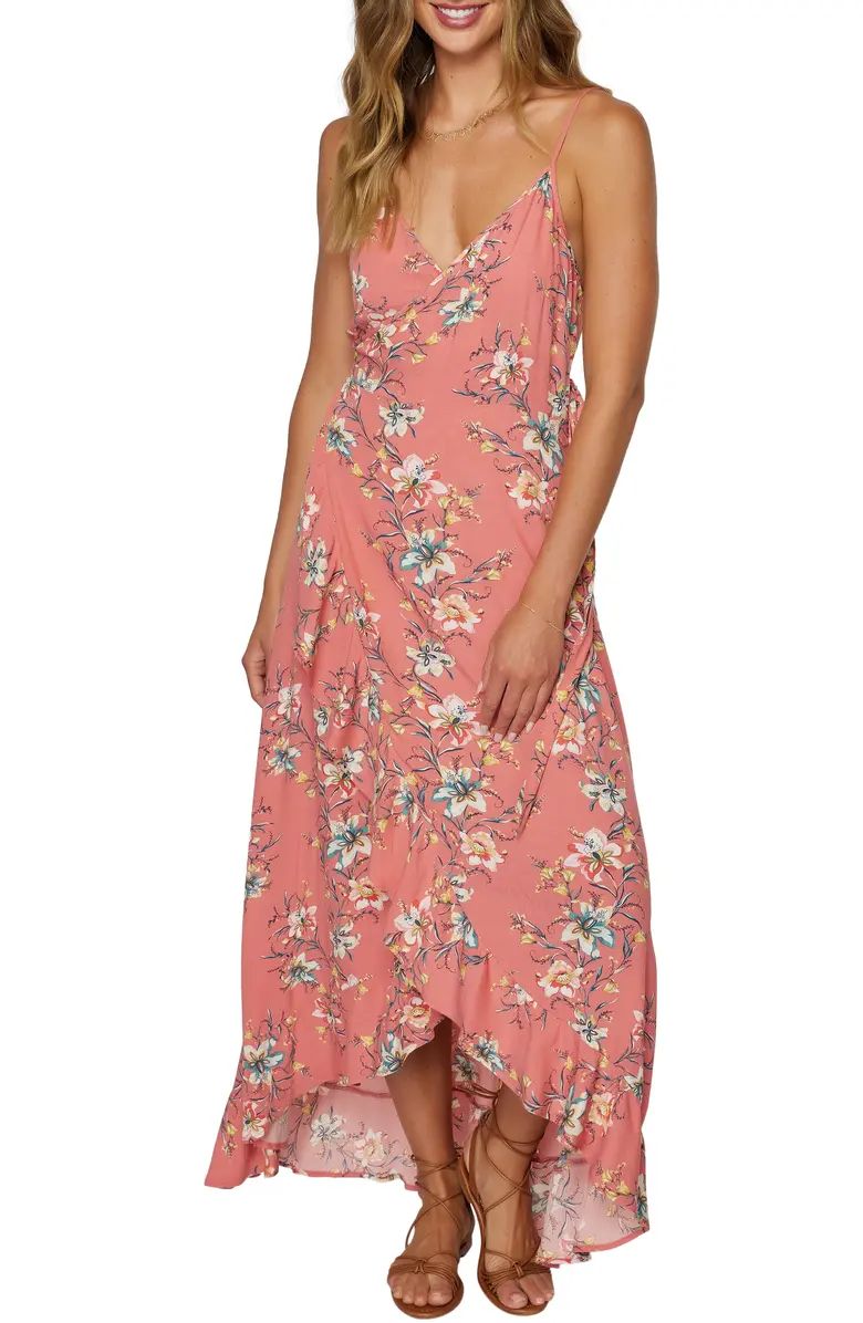 O'Neill Viola Faded Rose Cover-Up Wrap Maxi Dress | Nordstrom | Nordstrom