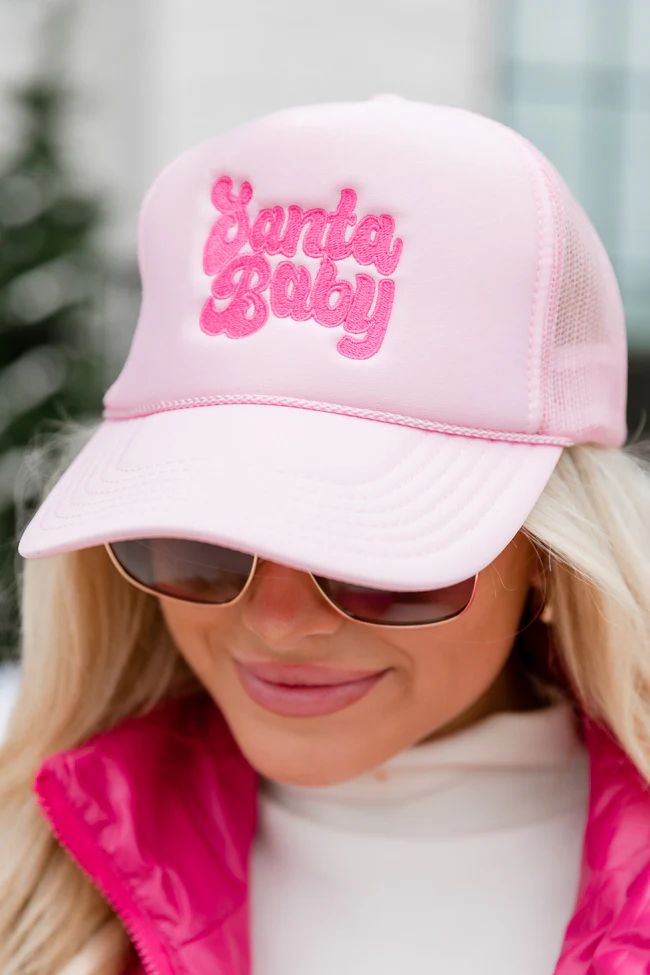 Santa Baby Light Pink Trucker Hat | Pink Lily