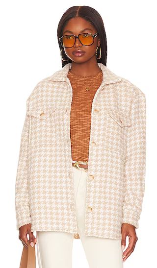 Libby Shirt Jacket in Clay Houndstooth | Revolve Clothing (Global)