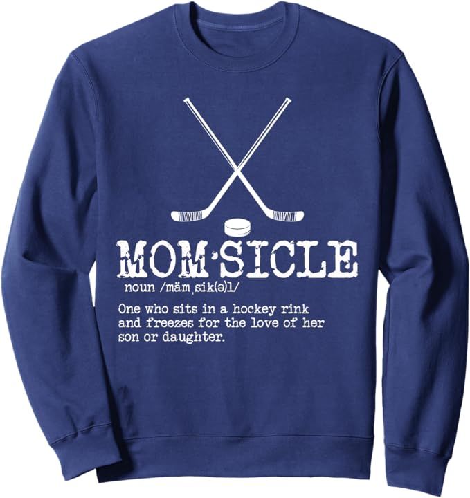 Womens Hockey Mom Momsicle Definition Mothers Day T Shirt Sweatshirt | Amazon (US)