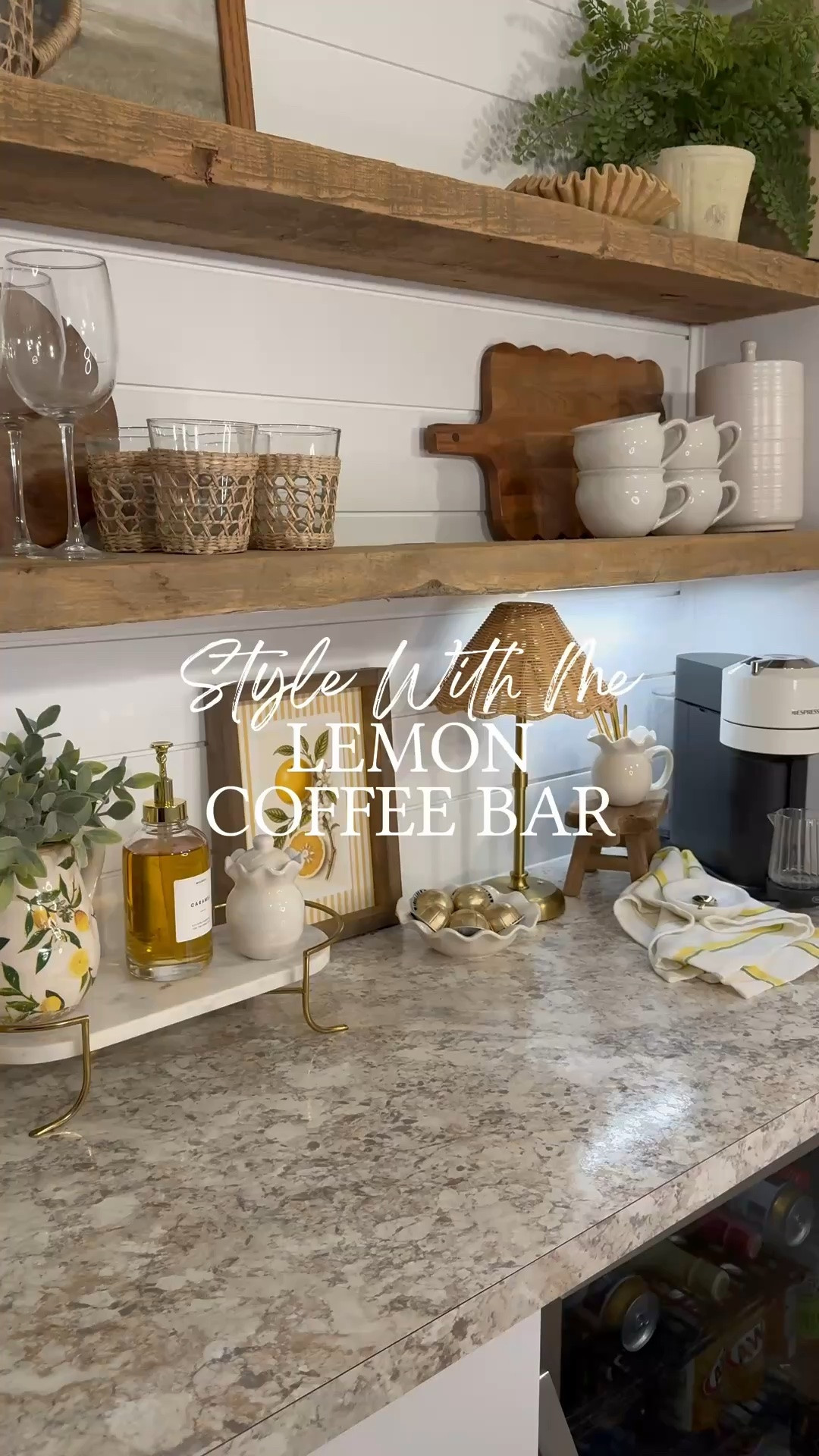 #ad 🍋Lemon Coffee Bar

Gave my coffee bar a fun little refresh with the cutest lemon-inspired touches and cozy layered textures. From the woven accents to the cordless lamp and lemon decor, these @Wayfair finds made this space feel so warm, fresh, and inviting for the season. The perfect little setup for slow mornings and afternoon coffee breaks. ☕️🍋✨

#wayfair #wayfairpartner #liketkit  #coffeebar 

coffee bar decor | lemon decor | kitchen styling | coffee station | woven decor | summer kitchen decor | countertop styling | neutral home decor | cozy kitchen | citrus decor | open shelving | cottage inspired | kitchen inspiration | home decor finds | woven textures | countertop decor | decorative accents | summer home refresh | kitchen shelves | cozy corner | lamp decor | home styling | neutral kitchen | coffee nook | seasonal decor | lemon coffee bar

#LTKSeasonal #LTKHome #LTKSaleAlert
