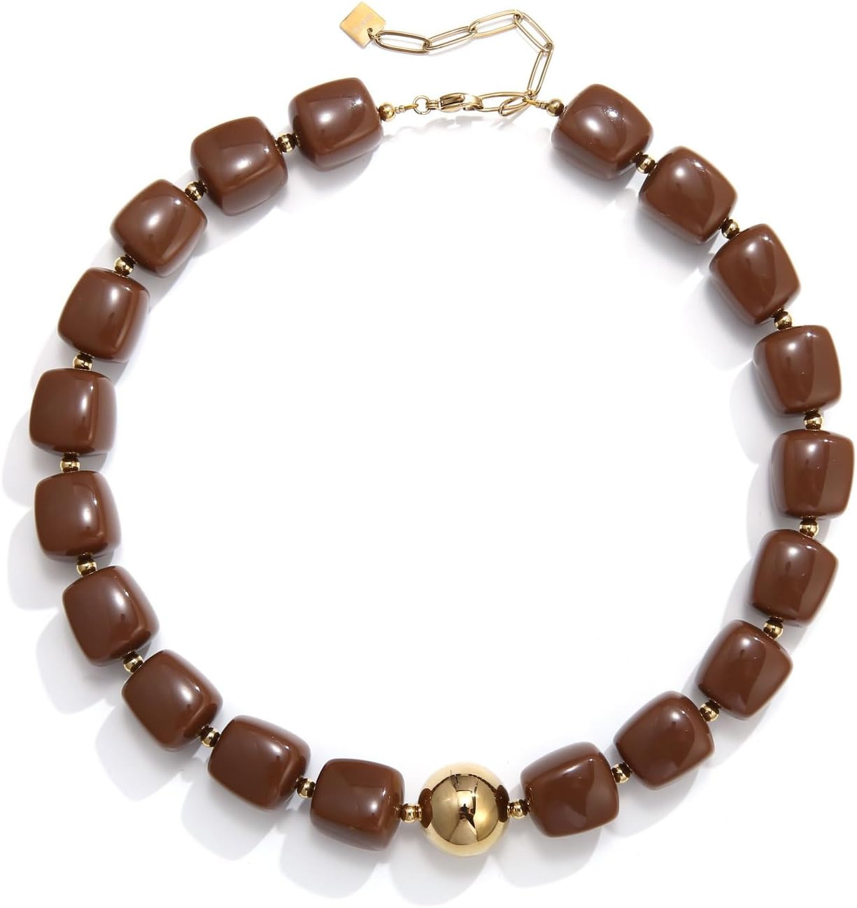 Chunky Resin Beaded Necklace, Colorful Statement Choker for Women | Amazon (US)