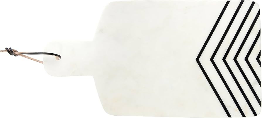 Bloomingville Marble Cheese Board with Chevron Design, White and Black | Amazon (US)