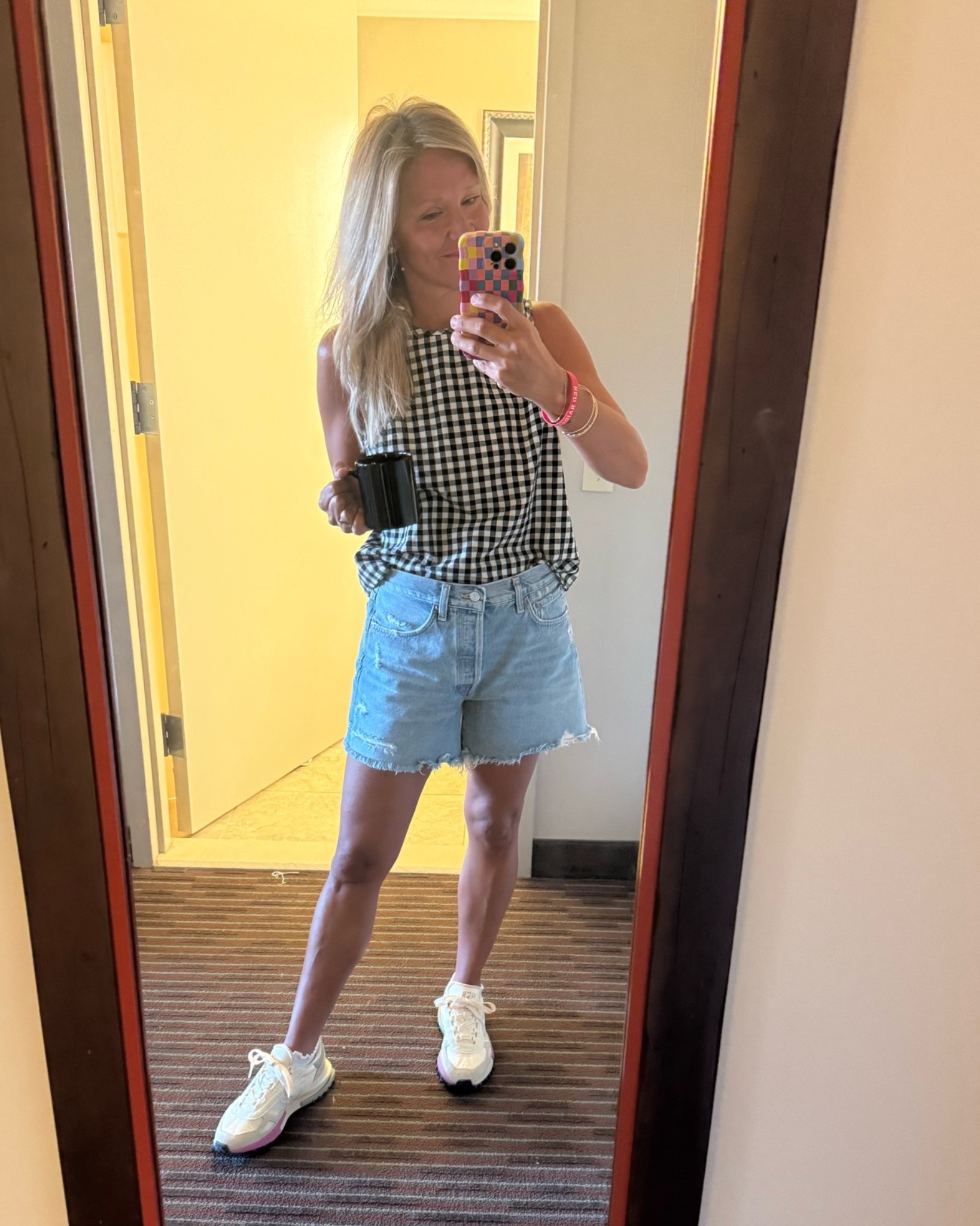 Another OOTD for college orientation. I wore these shoes for 5+ miles of walking yesterday and can’t rave about them enough!! SO comfortable. The top is from a set linked- it’s a medium. And the shorts I sized down one. Normally I’m a 28, but these are 27 and still not too tight.

#LTKootd #LTKgrwm #LTKdayinmylife