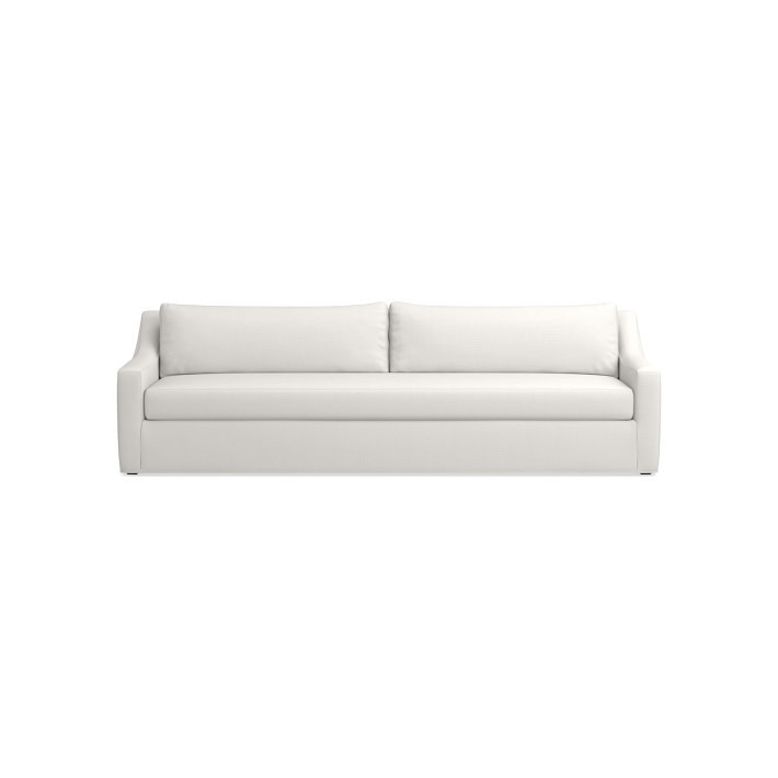 Ghent Slipcovered Slope Arm 108" Sofa, Down Cushion, Performance Slub Weave, White | Williams-Sonoma