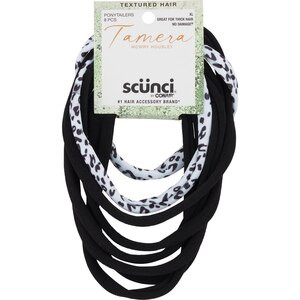 Scunci Tamera XL Thick Hair Hosiery Ponytailers, Black, 8 CT | CVS Health