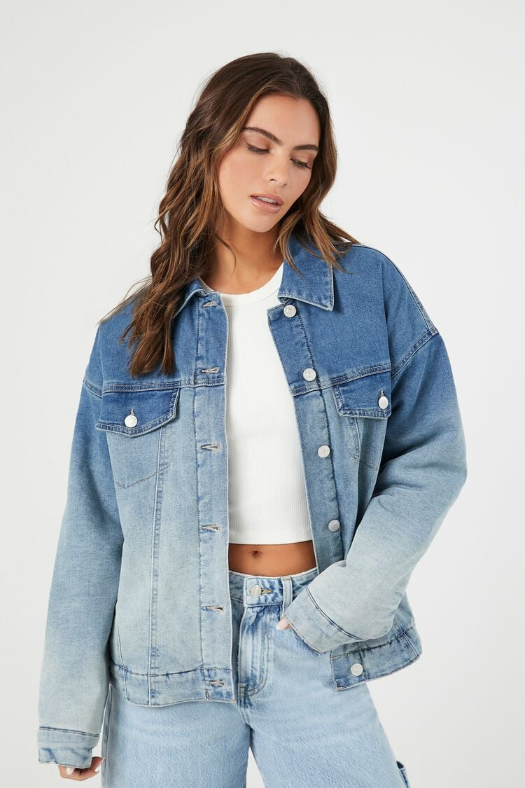Gradient Denim Trucker Jacket | Forever 21