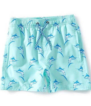 Little Boys Swordfish Print Swim Trunks | Dillard's