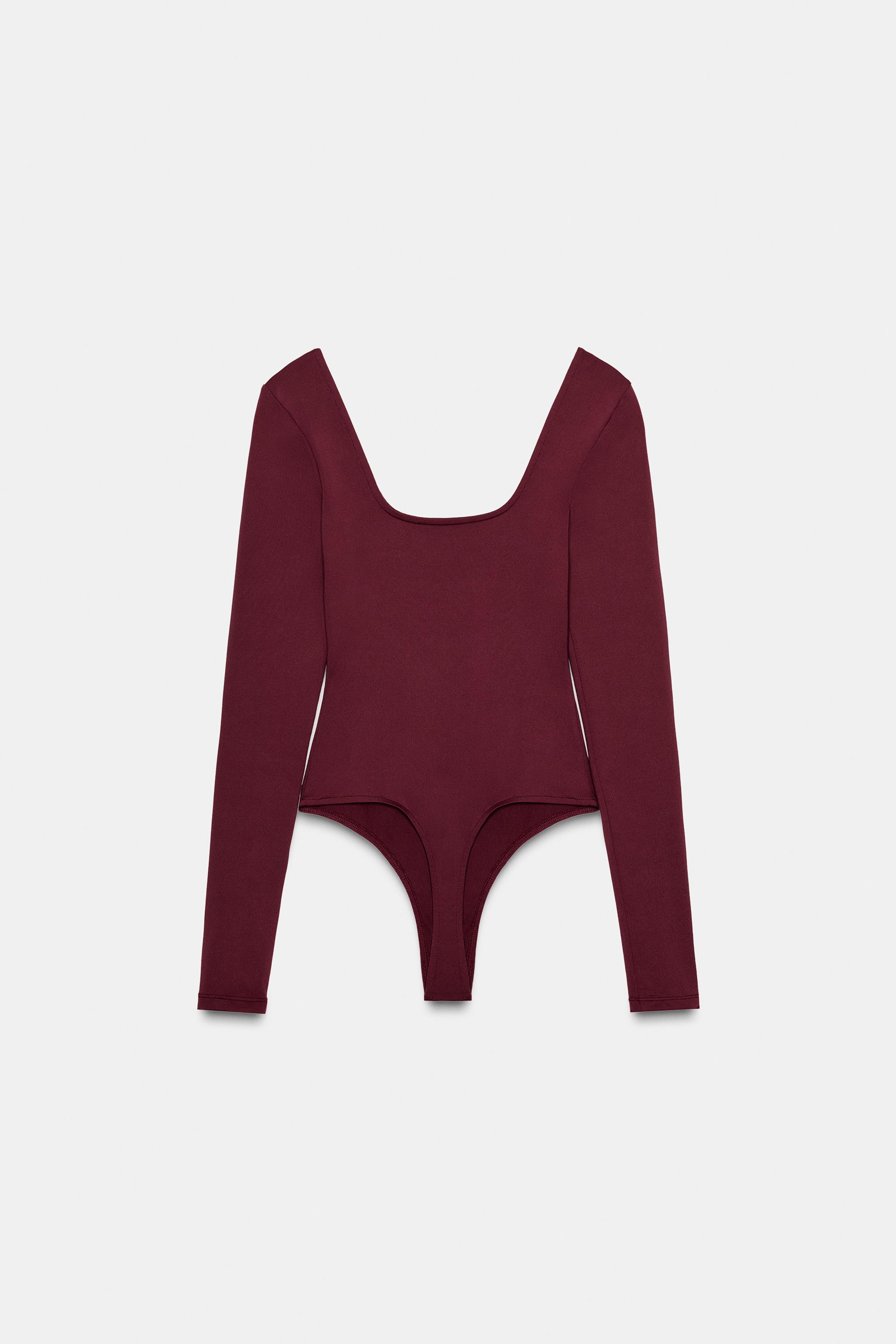 SQUARE NECK POLYAMIDE BODYSUIT | Zara UK