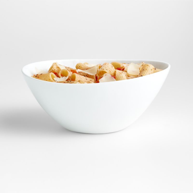 Mercer White Ceramic Salad Bowl + Reviews | Crate & Barrel | Crate & Barrel