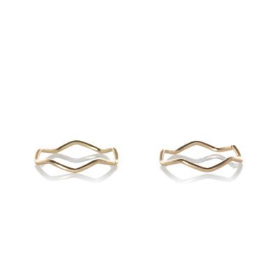 Gold tone wavy midi rings pack | River Island (US)