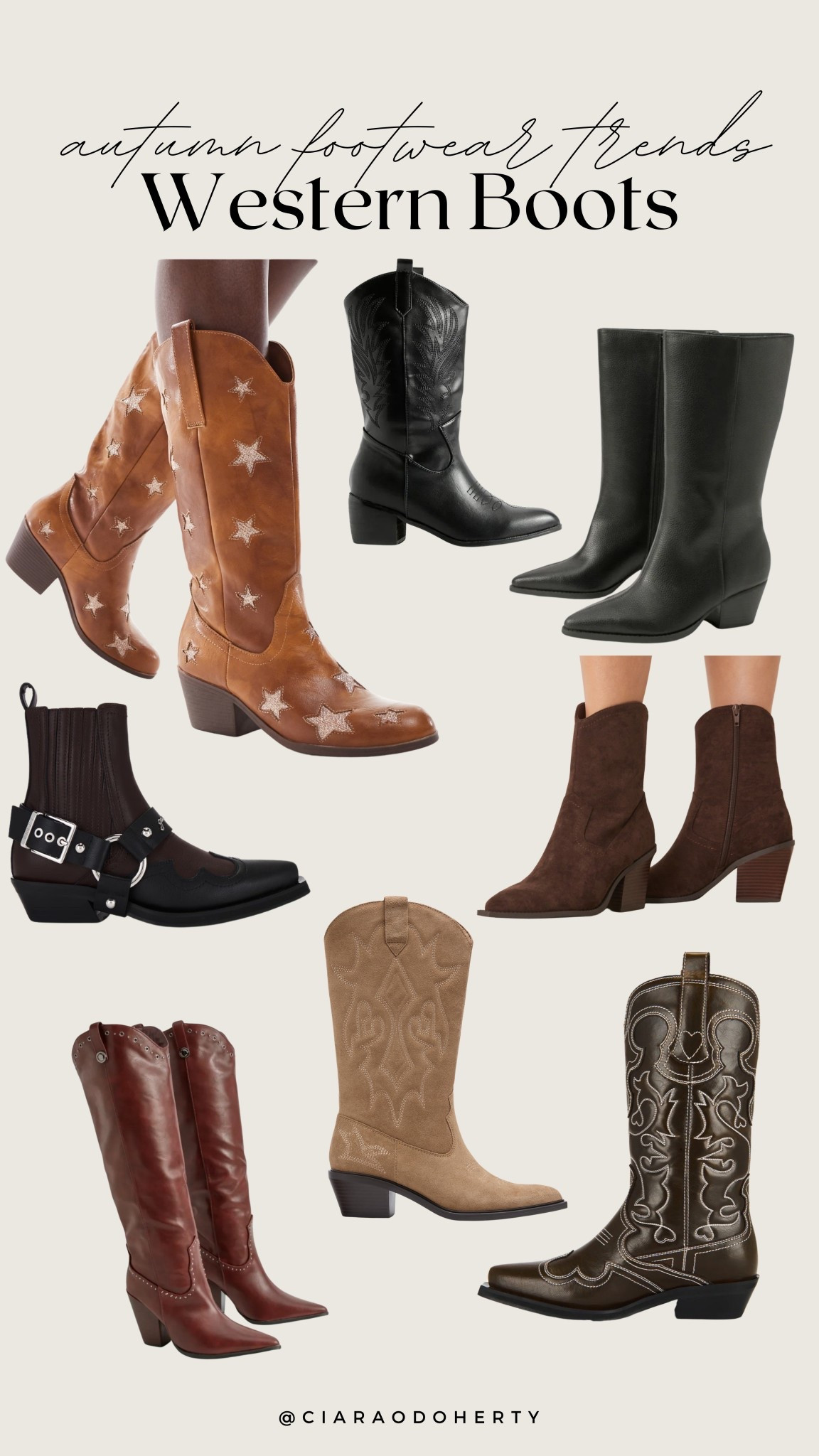 Autumn footwear trends: Western Boots
Leather, velvet, suede, ankle boots, knee high boots, western boots

#LTKautumn #LTKireland #LTKeurope