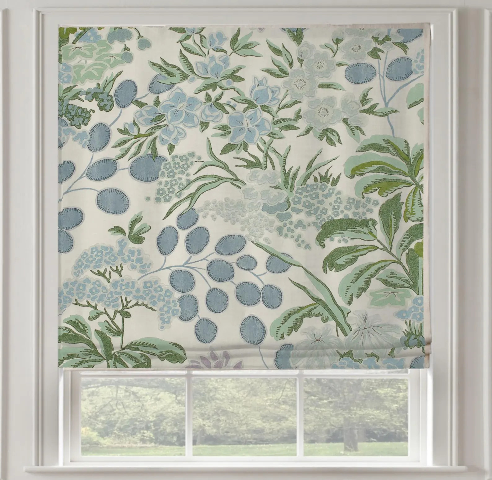 NEW Anna French Meadow Roman Shade Shown in Lavender and Blue - Etsy | Etsy (US)