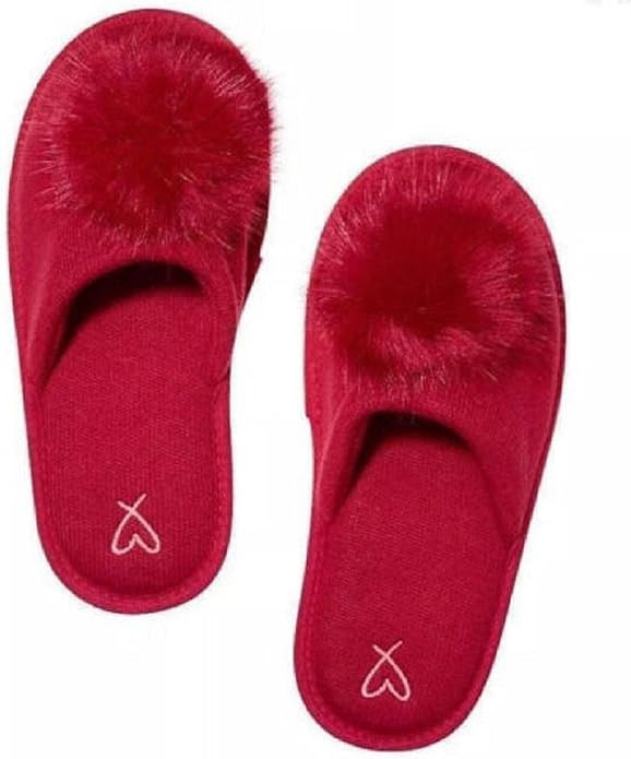 Victoria's Secret Pom Pom Pretty Red Slippers - Medium 7/8 | Amazon (US)