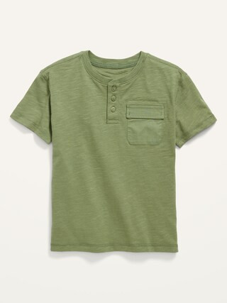 Short-Sleeve Henley Utility Pocket T-Shirt for Boys | Old Navy (US)