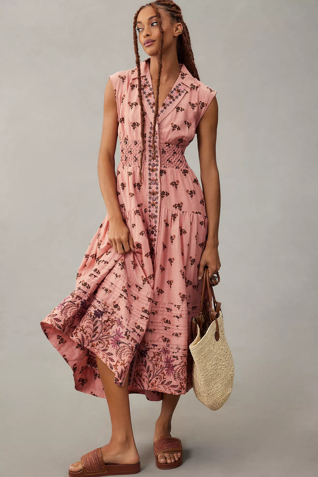By Anthropologie Printed Buttondown Drop-Waist Dress | Anthropologie (US)