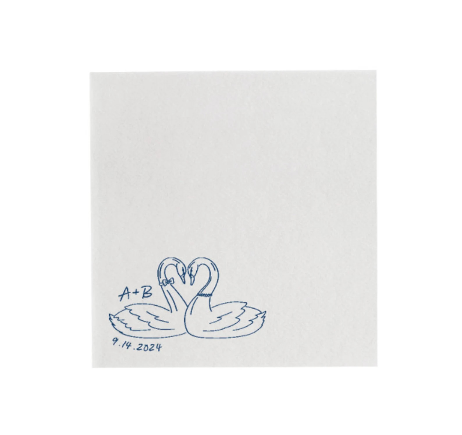 Custom Swan Heart Wedding Cocktail Napkin Wedding Personalized Bridal Shower Night Before Rehears... | Etsy (US)
