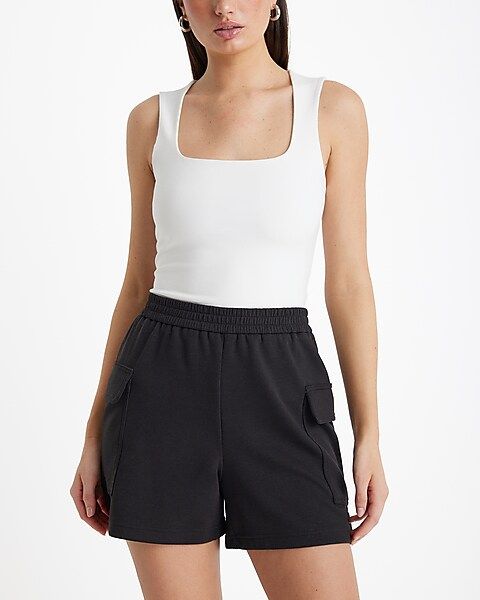 High Waisted Luxe Lounge Cargo Shorts | Express