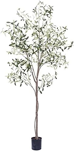 Phimos Artificial Olive Tree Tall Fake Potted Olive Silk Tree with Planter Large Faux Olive Branc... | Amazon (US)