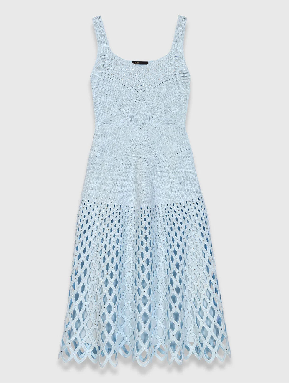 Crochet dress with removable lining Blue for Women | Maje | Maje US