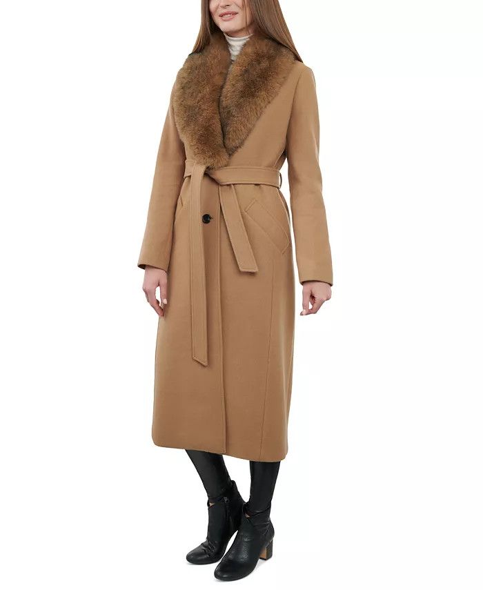 MICHAEL Michael Kors
          
        
  
      
          Women's Faux-Fur-Collar Belted Coat | Macy's