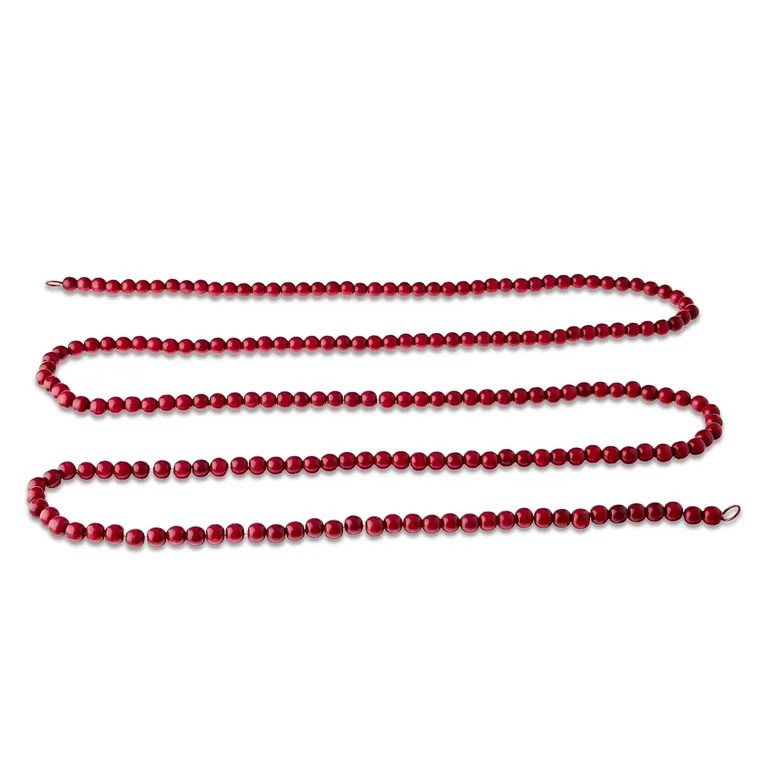 Red Wood Bead Christmas Garland, 9 ft, by Holiday Time | Walmart (US)