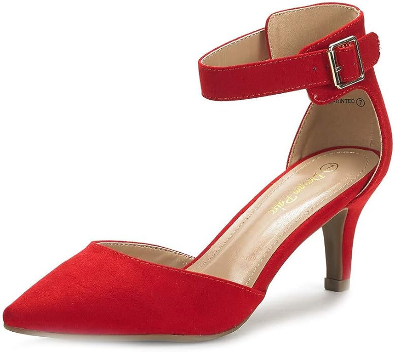 DREAM PAIRS Women's Lowpointed Low Heel Dress Pump Shoes | Amazon (US)