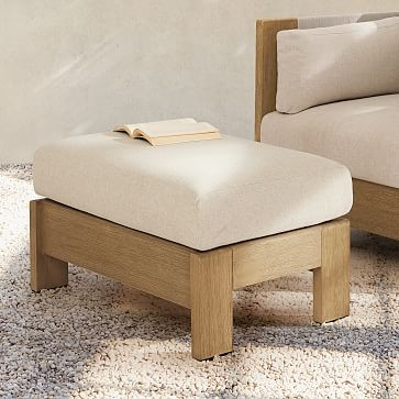 Porto Outdoor Ottoman | West Elm (US)