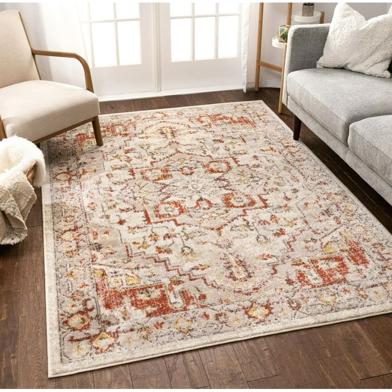 Well Woven Mystic Stella Vintage Persian Distressed Natural 3'11" x 5'3" Area Rug | Walmart (US)