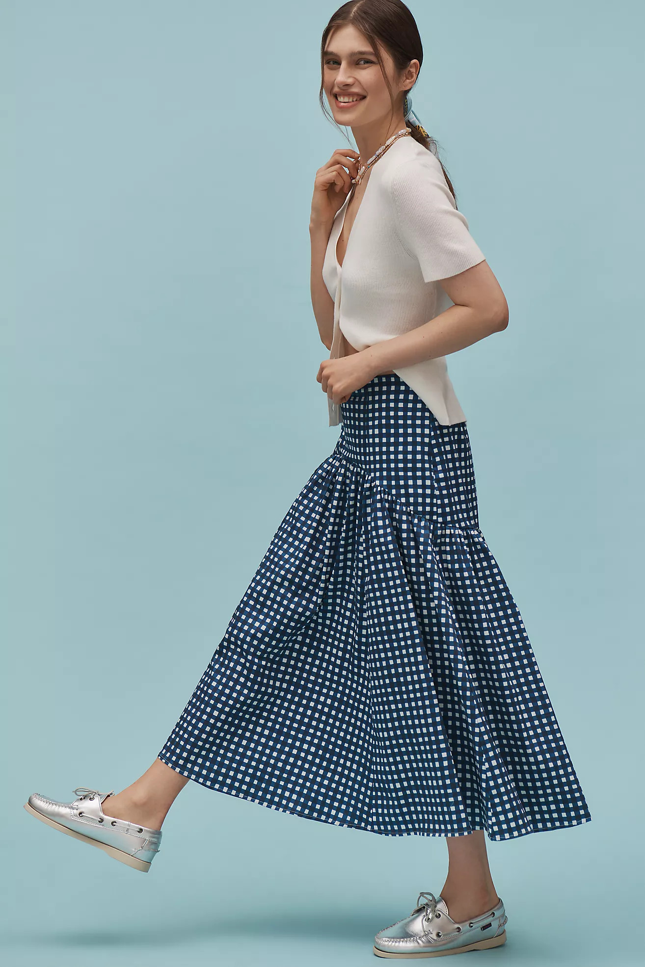 Hutch Drop-Waist Midi Skirt | Anthropologie (US)