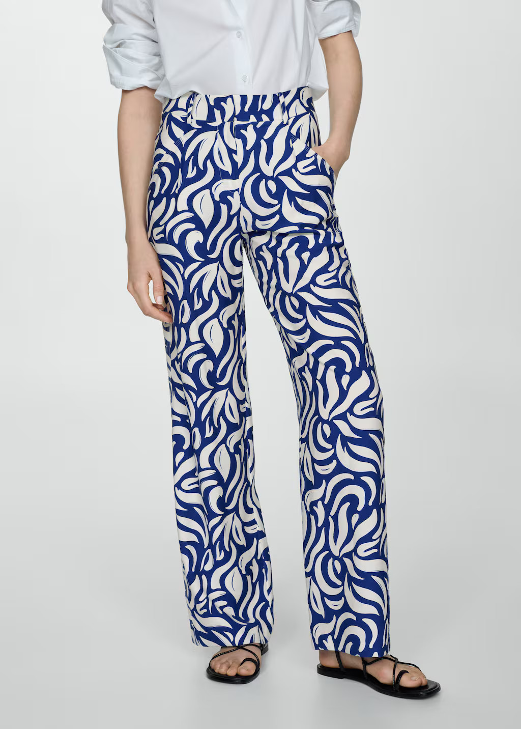 Wideleg trousers printed with darts | MANGO (US)