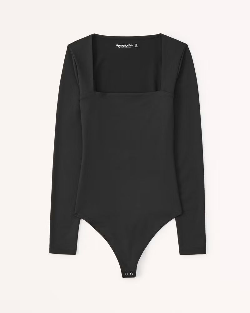Long-Sleeve Seamless Fabric Squareneck Bodysuit | Abercrombie & Fitch (US)