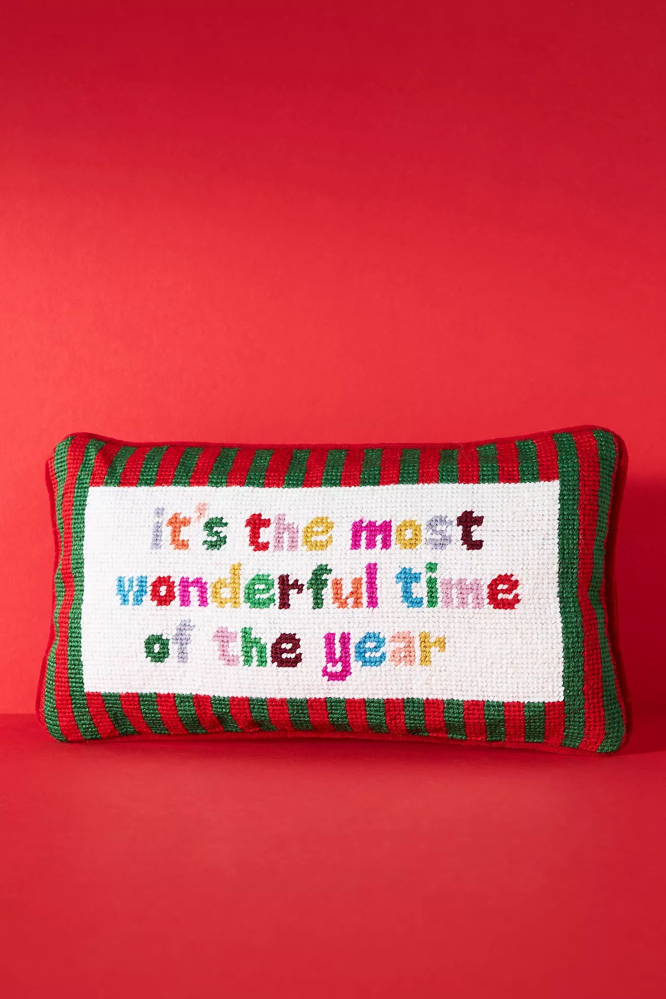 Furbish Studio Holiday Petite Needlepoint Pillow | Anthropologie (US)