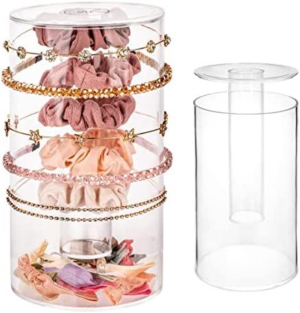 Headband and Scrunchie Holder with room on the bottom for small hair accessories. Clear Display, ... | Amazon (US)