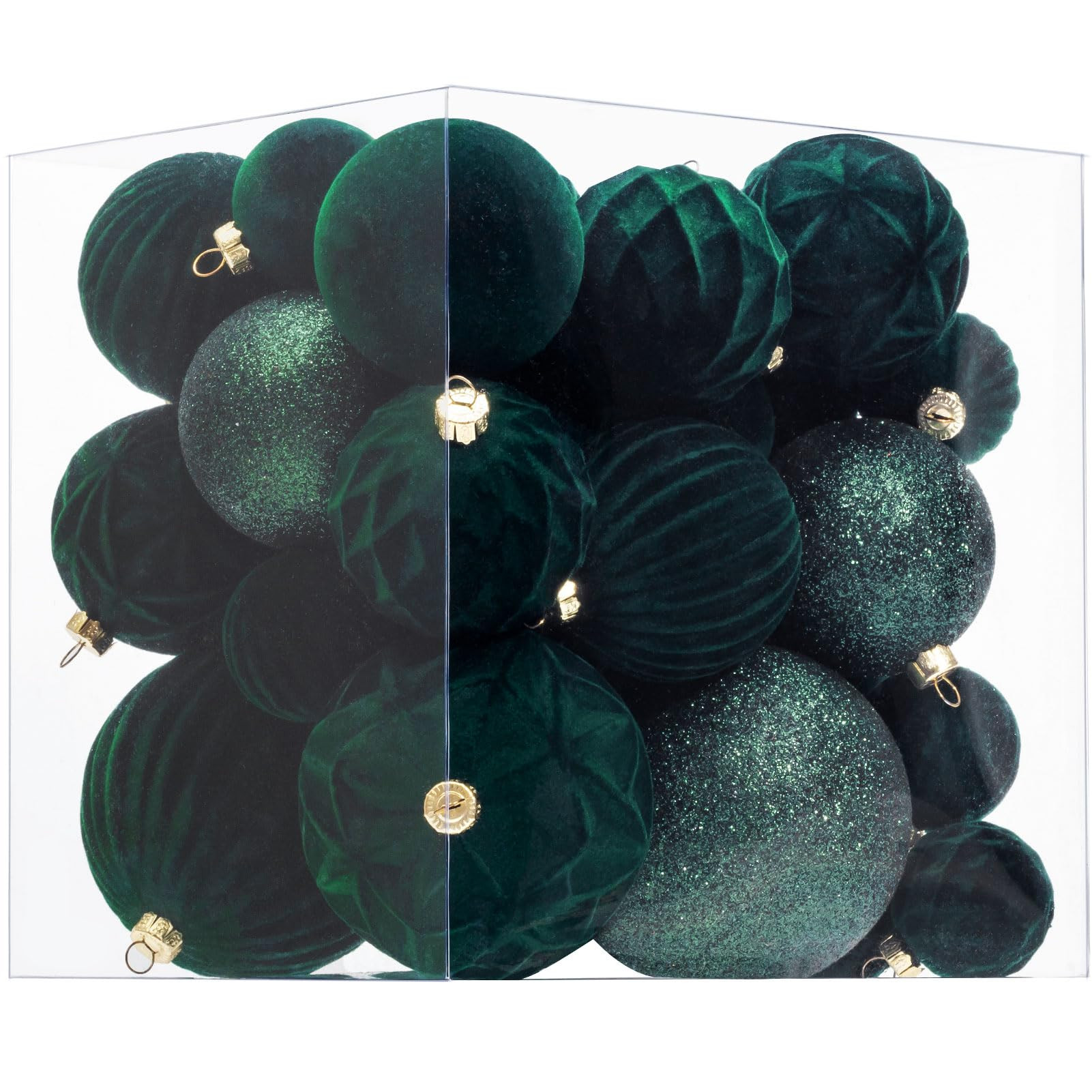 Velvet Christmas Ball Ornaments Dark Green Xmas Tree Decorations 36pcs Shatterproof Christmas Orn... | Amazon (US)