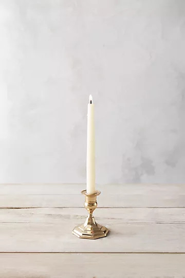 Antiqued Brass Candlestick, Low | Anthropologie (US)