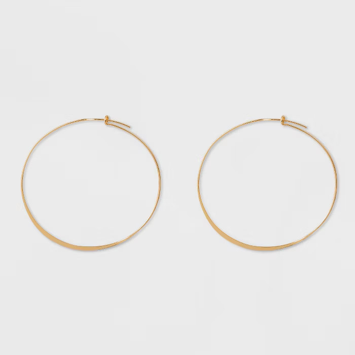 Large Thin Hoop Earrings - A New Day™ Gold | Target