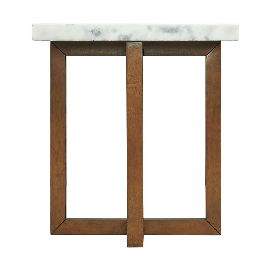 Picket House Furnishings Meyers White Granite/Marble Modern End Table | Lowe's