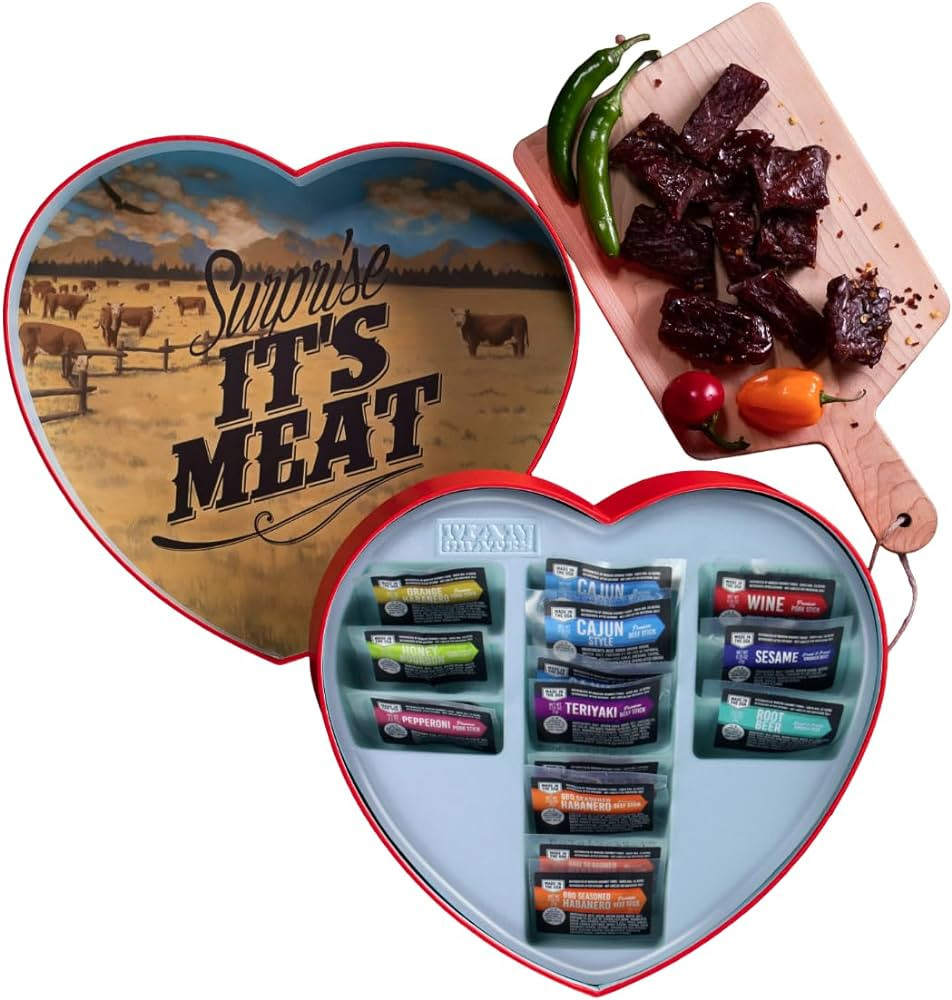 Jerky Heart – Includes 14 Delicious Beef Jerky Snacks With Flavors Like Habanero and Honey Bour... | Amazon (US)