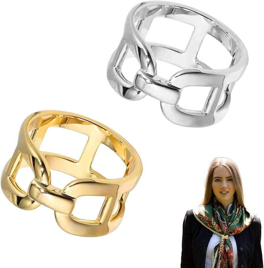 Scarf Ring for Women, Small Shawl Clasp Holder, Silk Scarf Pin, Shawl Clips, Scarves Slide Buckle... | Amazon (UK)
