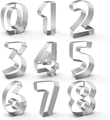 FUBARBAR Christmas 3'' Large Number Cookie Cutters Set ,New Year Numeral Cookie Cutters Mold Set ... | Amazon (US)
